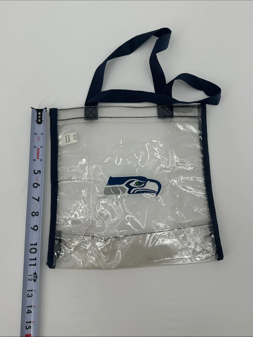 NFL Seattle Seahawks Clear Tote with Navy Trim and Logo